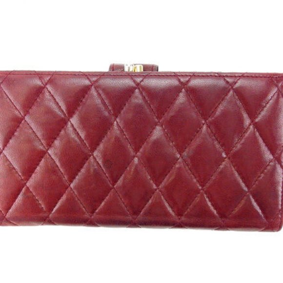 Bally Wallet Purse Long Wallet Red Gold Woman Authentic Used Y4922 - Picture 2 of 6